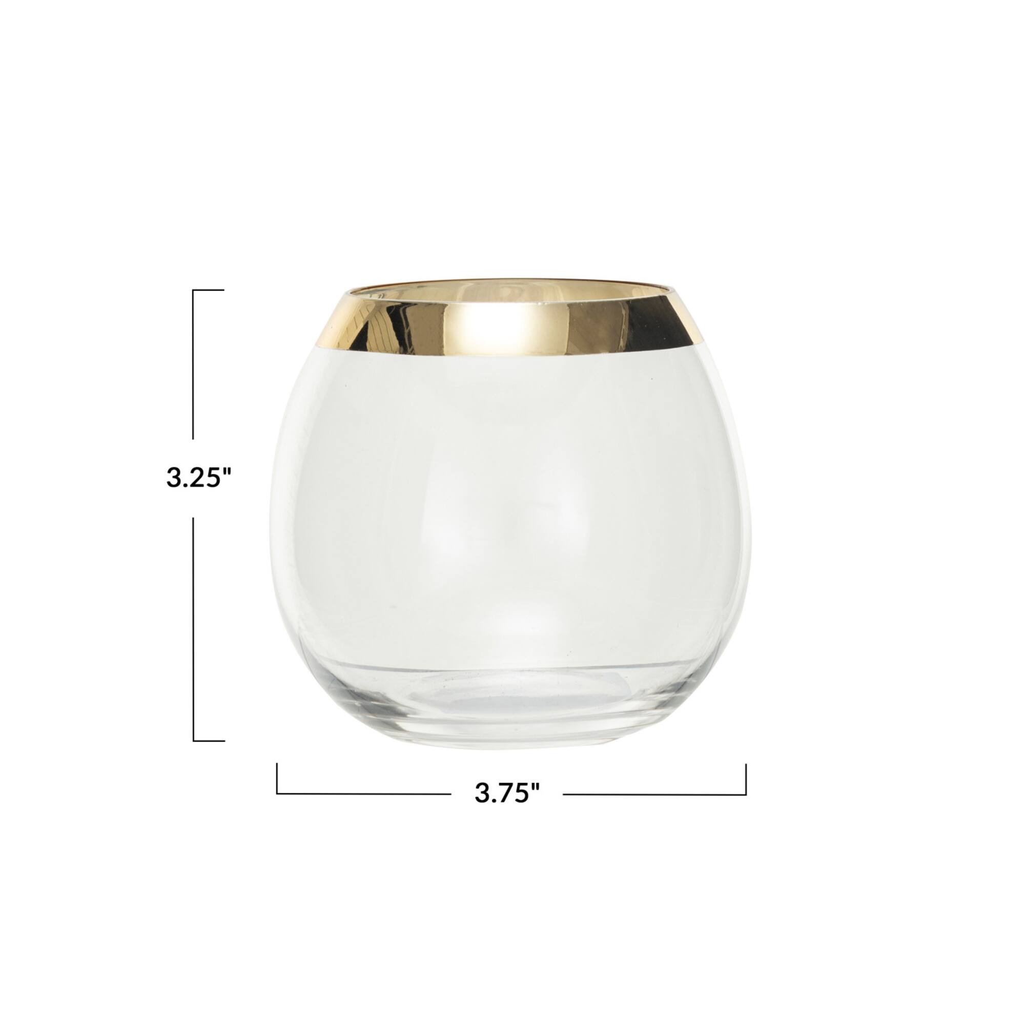 Hello Honey® 10oz. Clear Stemless Drinking Glass with Gold Electroplated Rim